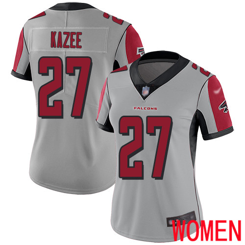 Atlanta Falcons Limited Silver Women Damontae Kazee Jersey NFL Football #27 Inverted Legend->women nfl jersey->Women Jersey
